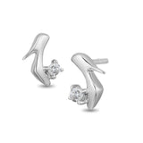 Cinderella Slipper Stud Earrings with Diamonds