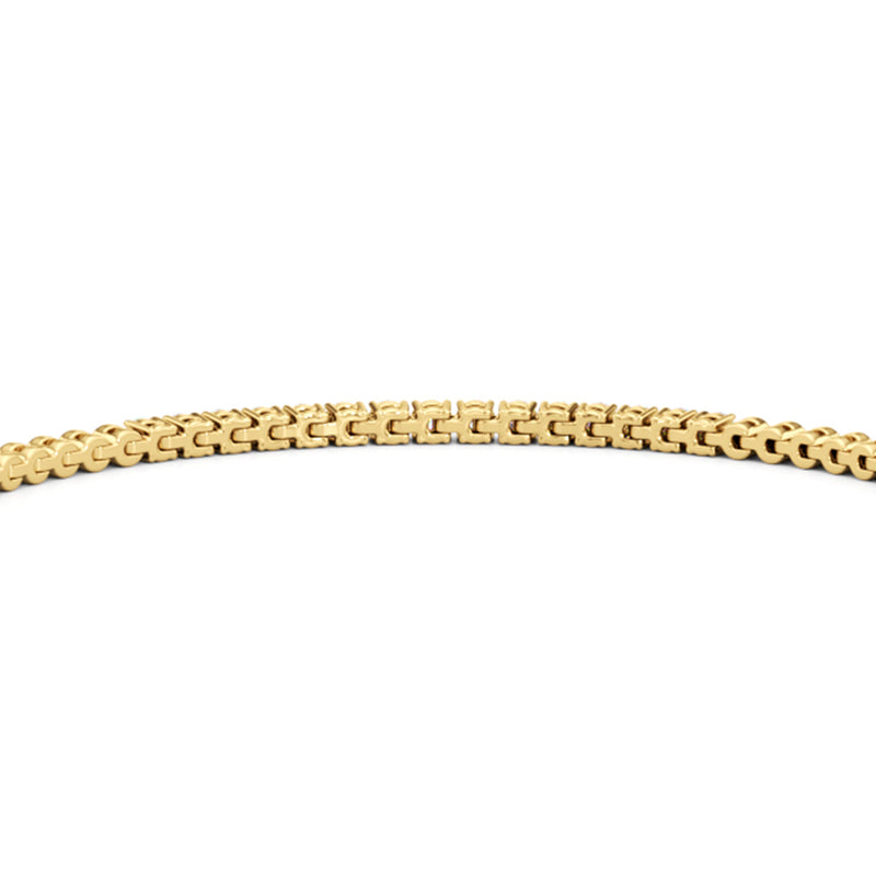 Gold Beaded and Round Diamond Tennis Bracelet