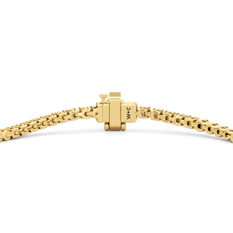 Gold Beaded and Round Diamond Tennis Bracelet