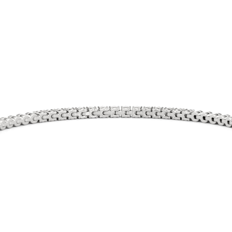 Gold Beaded and Round Diamond Tennis Bracelet