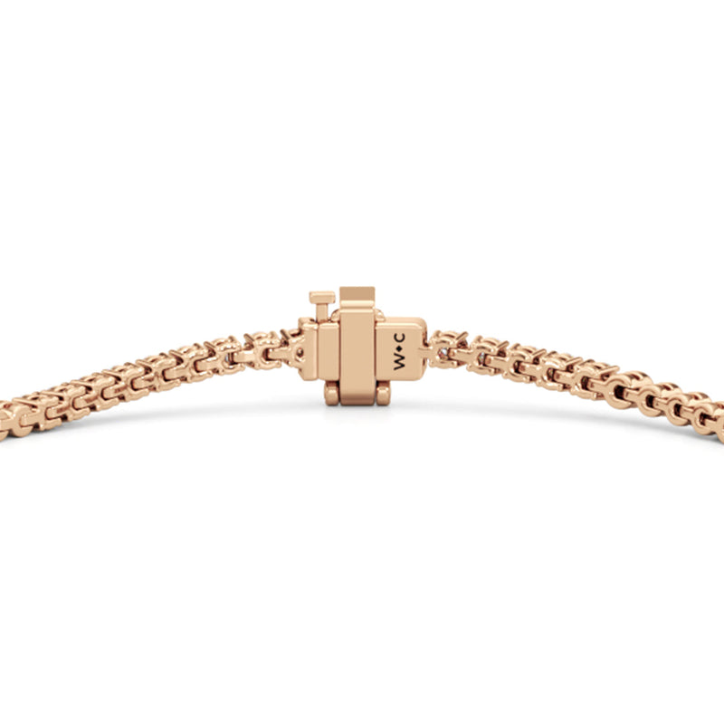 Gold Beaded and Round Diamond Tennis Bracelet