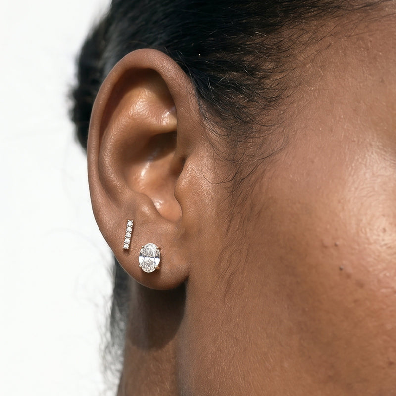 Classic Oval Diamond Stud Earrings (F/G VS+)