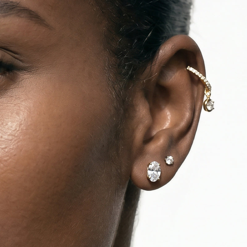 Classic Oval Diamond Stud Earrings (F/G VS+)
