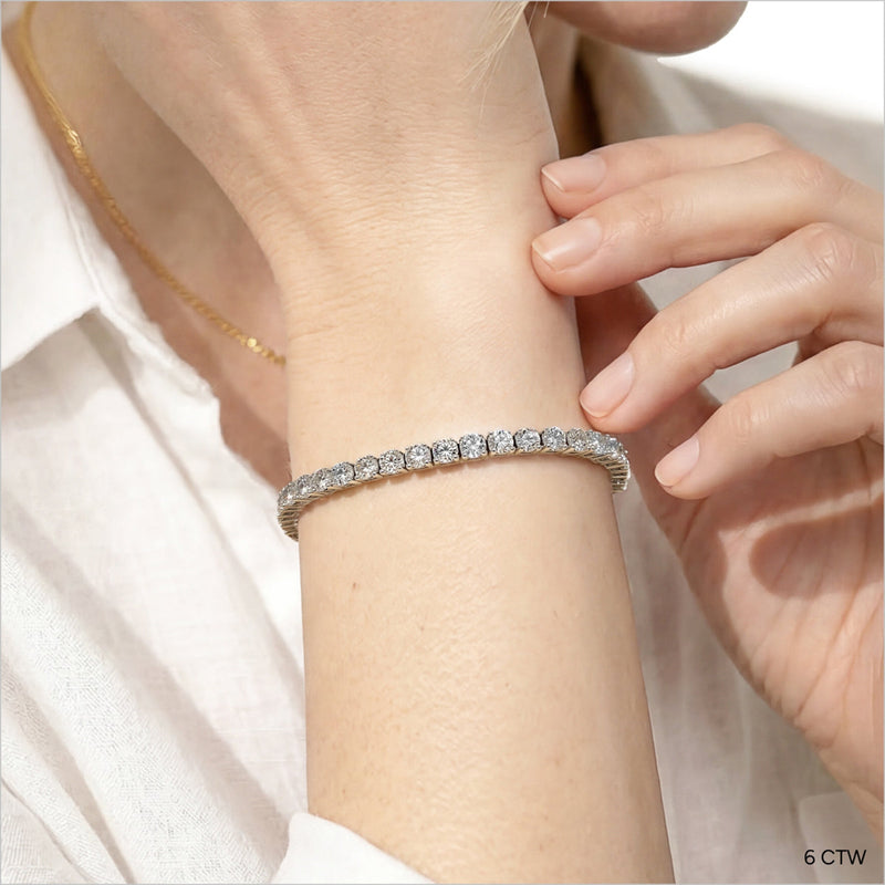 Four Prong Lab Diamond Tennis Bracelet