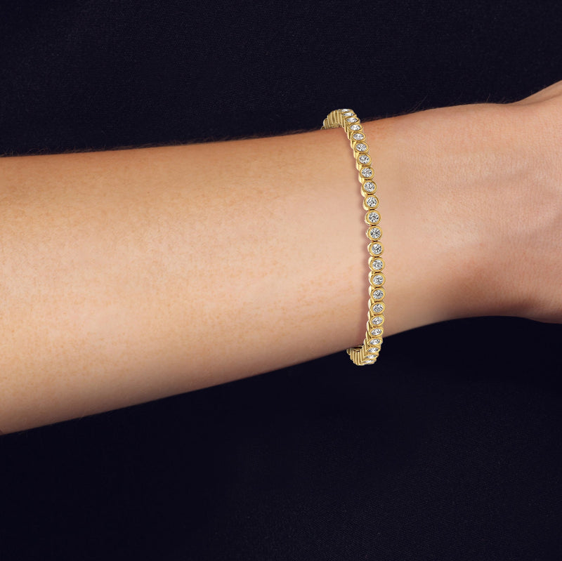 Bezel Lab Diamond Tennis Bracelet