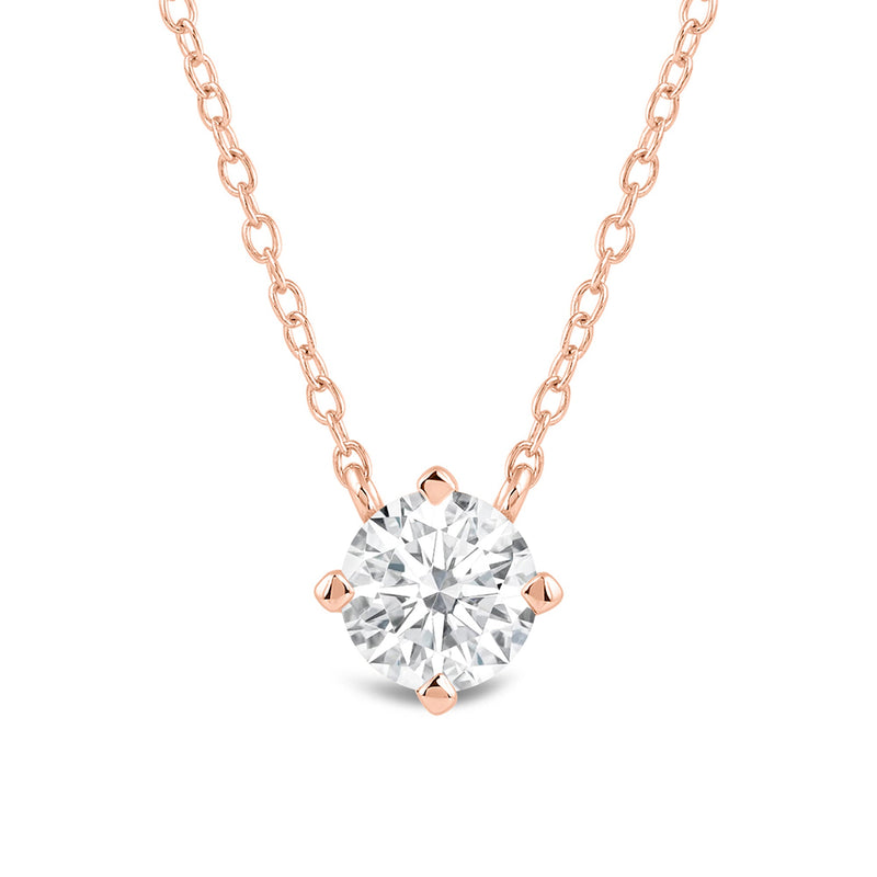 Kite Set Round Lab Created Diamond Solitaire Pendant
