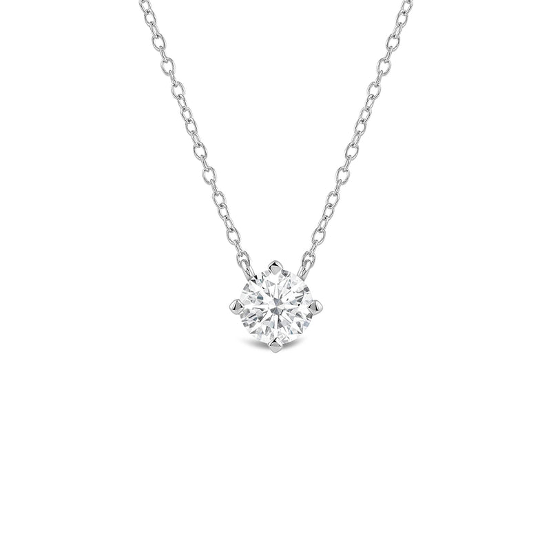 Kite Set Round Lab Created Diamond Solitaire Pendant