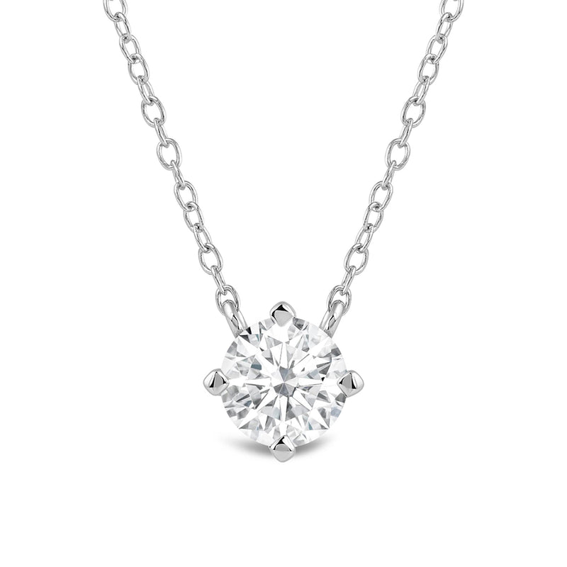 Kite Set Round Lab Created Diamond Solitaire Pendant