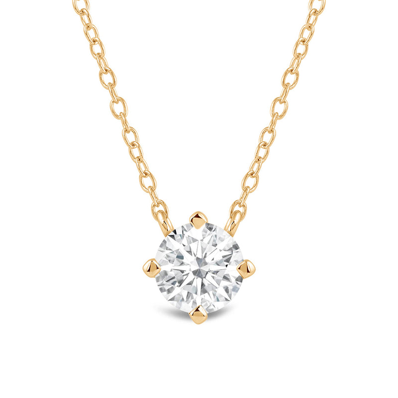 Kite Set Round Lab Created Diamond Solitaire Pendant