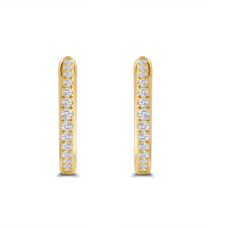 Circular Diamond Tapering Hoop Earrings