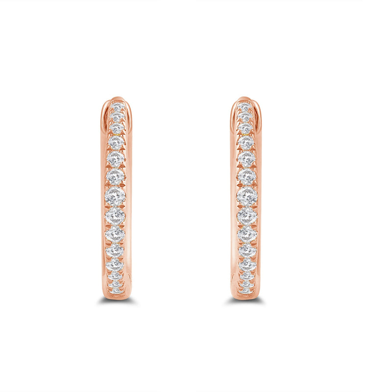 Circular Diamond Tapering Hoop Earrings