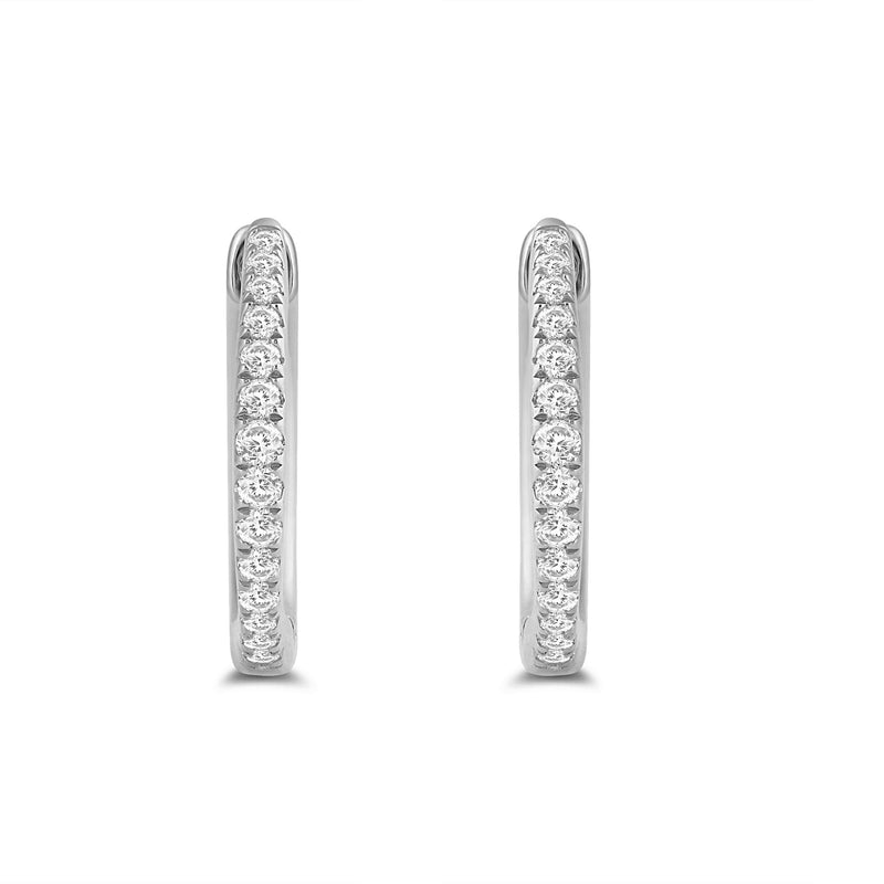 Circular Diamond Tapering Hoop Earrings