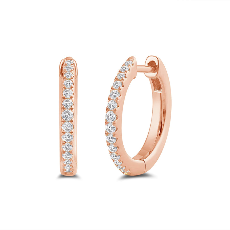 Circular Diamond Tapering Hoop Earrings