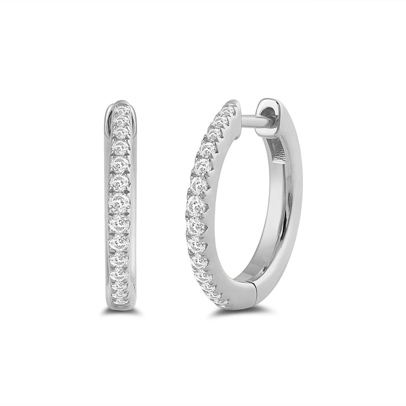 Circular Diamond Tapering Hoop Earrings