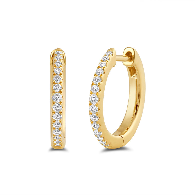 Circular Diamond Tapering Hoop Earrings