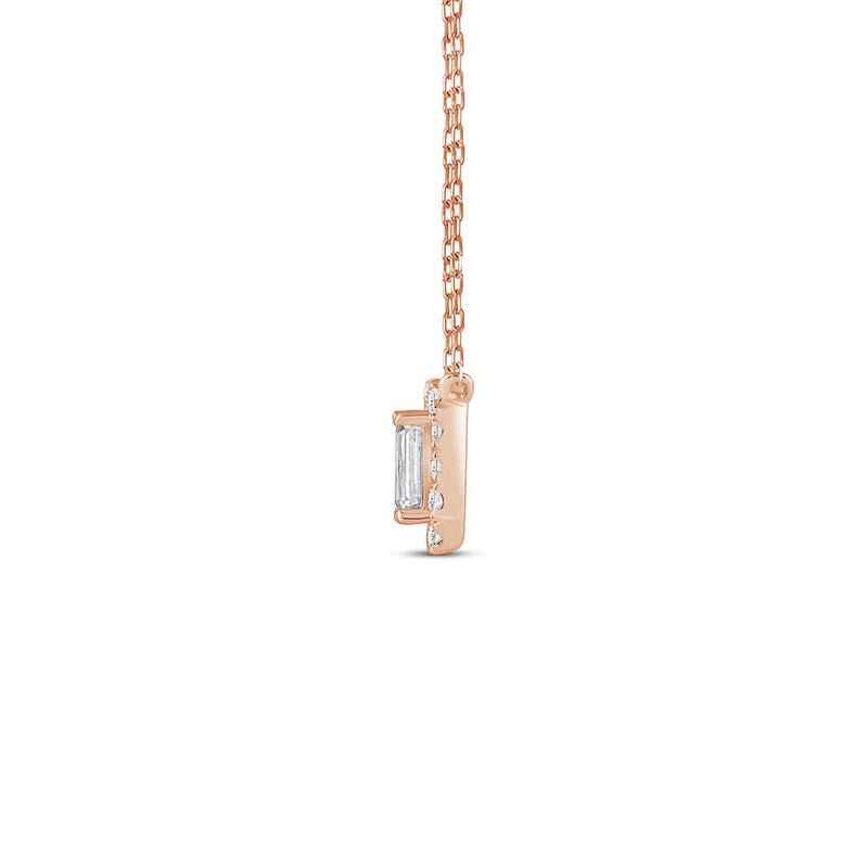 Halo Emerald Lab Created Diamond Necklace