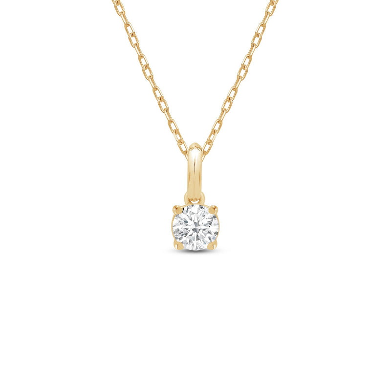 Knife-Edge Bale Round Lab Created Diamond Solitaire Pendant