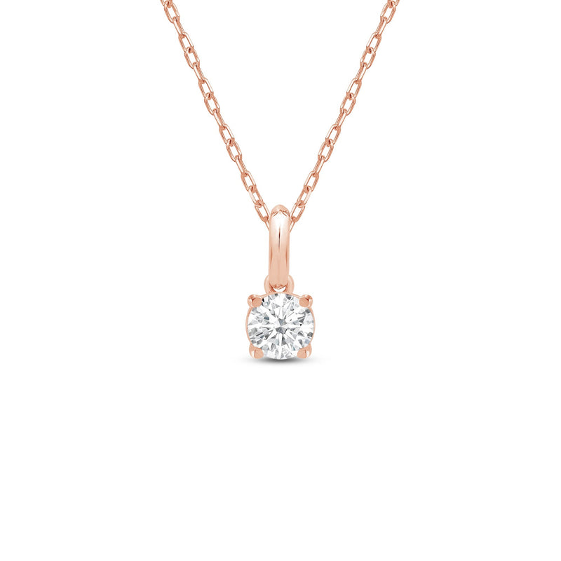 Knife-Edge Bale Round Lab Created Diamond Solitaire Pendant