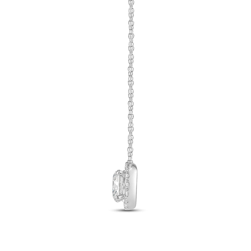 Halo Round Lab Created Diamond Necklace