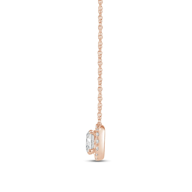 Halo Round Lab Created Diamond Necklace