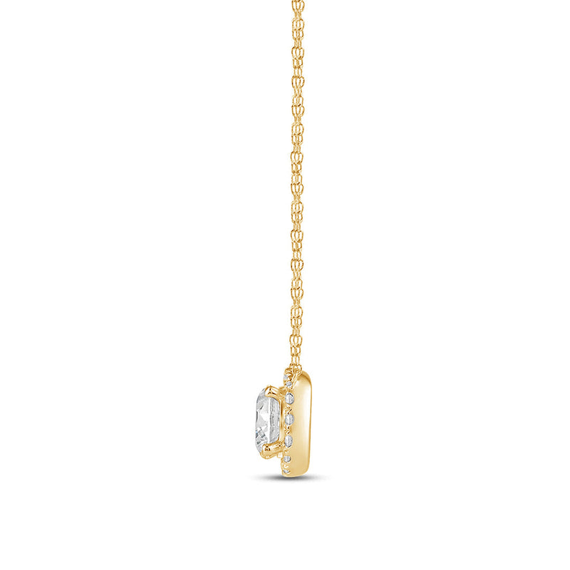 Halo Round Lab Created Diamond Necklace