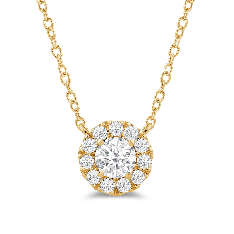Halo Round Lab Created Diamond Necklace