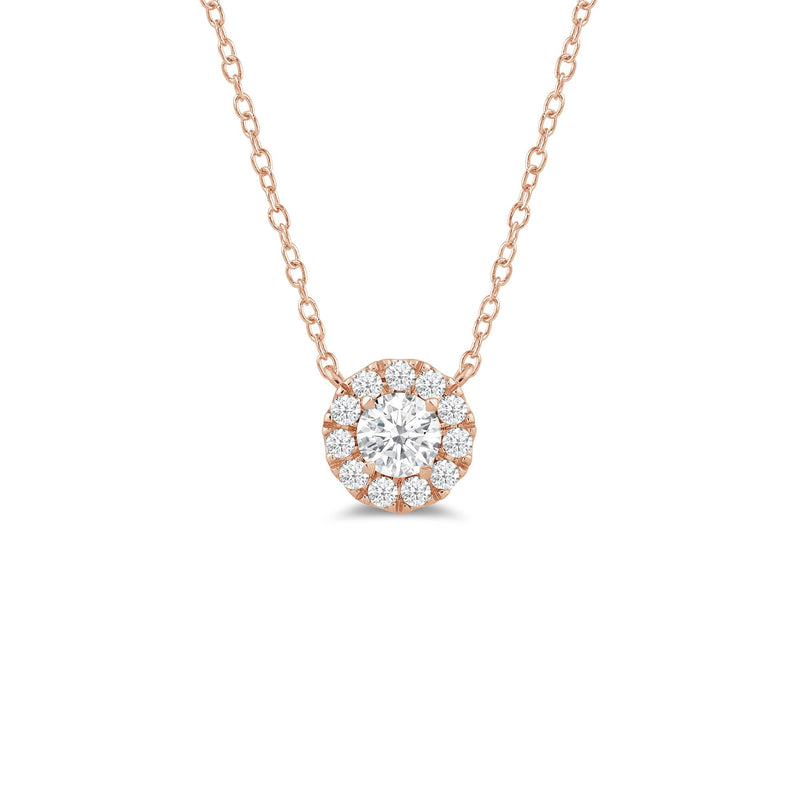Halo Round Lab Created Diamond Necklace
