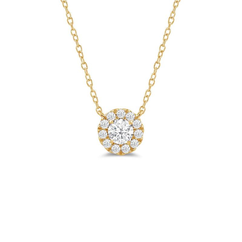 Halo Round Lab Created Diamond Necklace