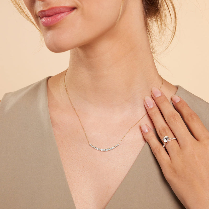 Diamond Line Chain Necklace