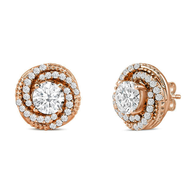 Galaxy Halo Diamond Earrings