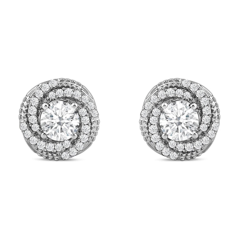 Galaxy Halo Diamond Earrings