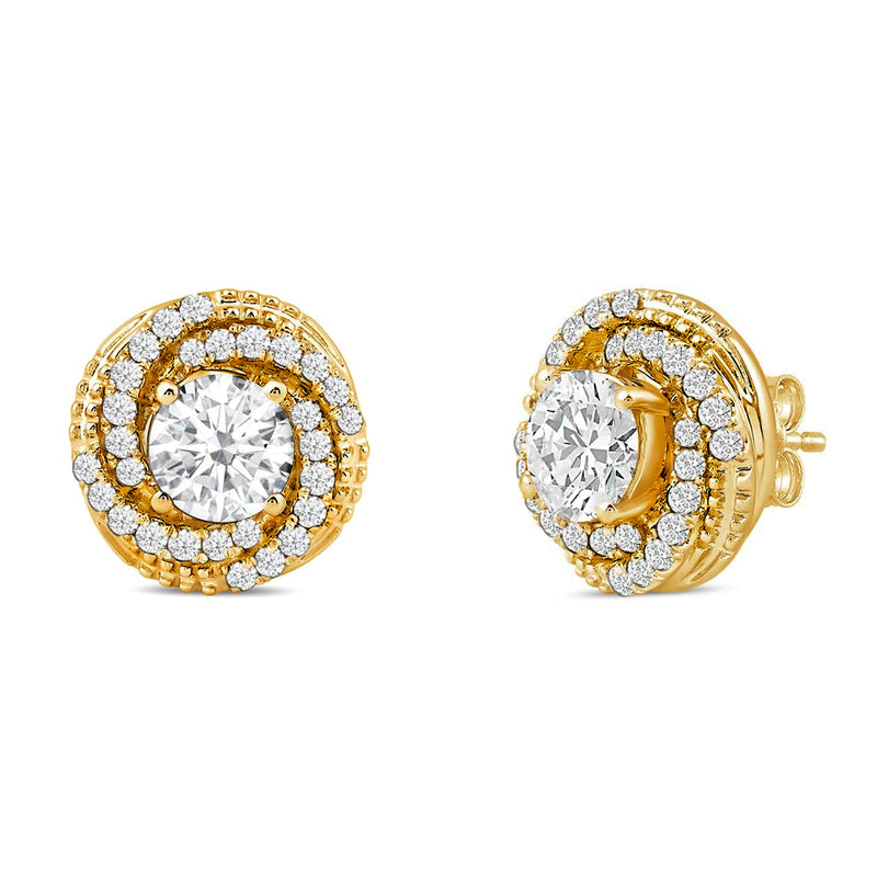 Galaxy Halo Diamond Earrings