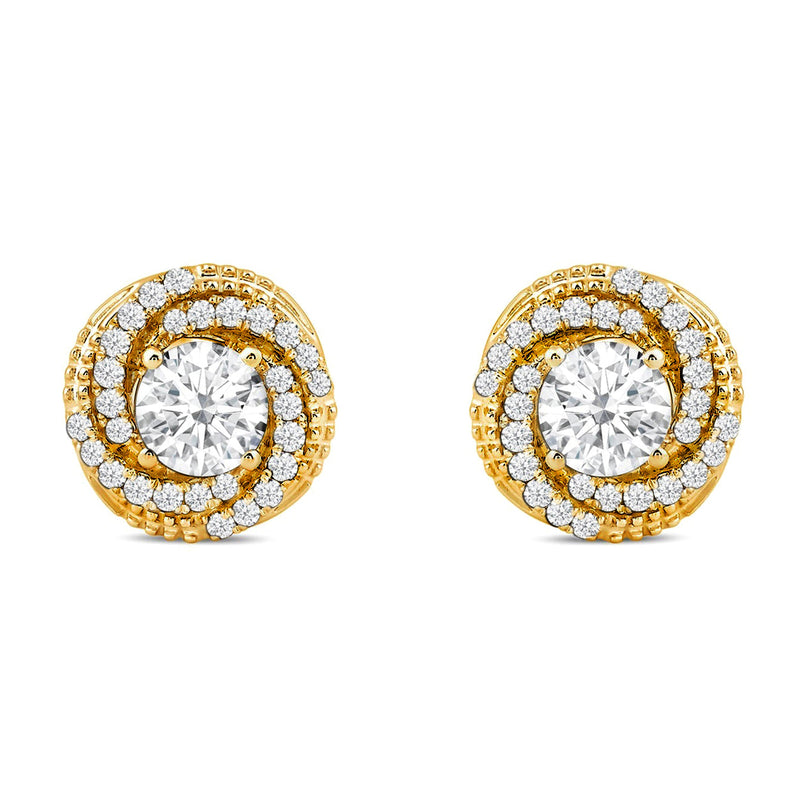 Galaxy Halo Diamond Earrings