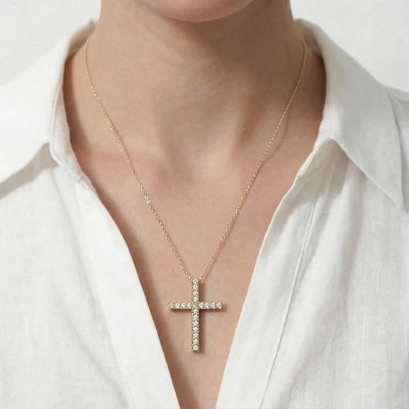 Big Cross Diamond Necklace
