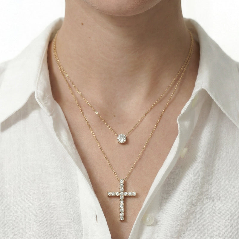 Big Cross Diamond Necklace
