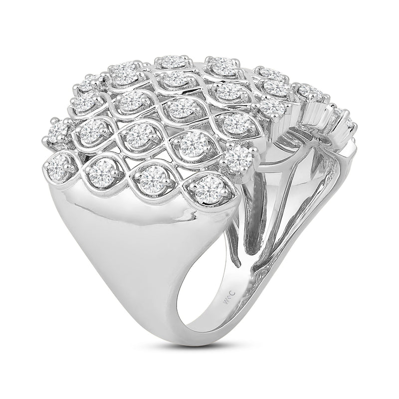 Statement Diamond Broad Ring