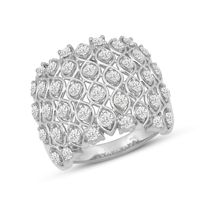 Statement Diamond Broad Ring