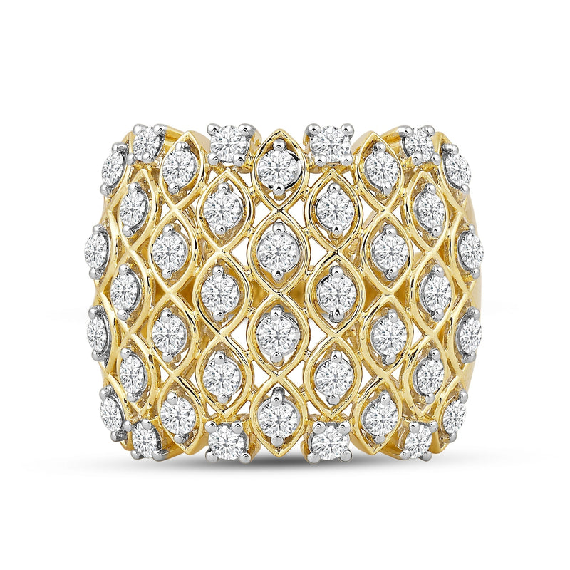 Statement Diamond Broad Ring