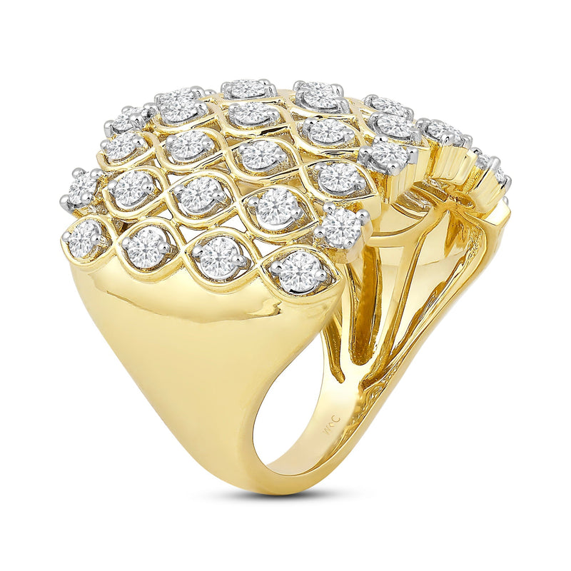 Statement Diamond Broad Ring