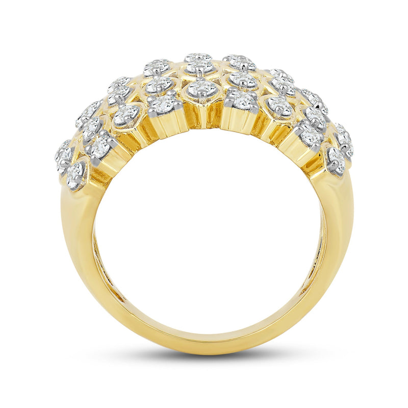 Statement Diamond Broad Ring