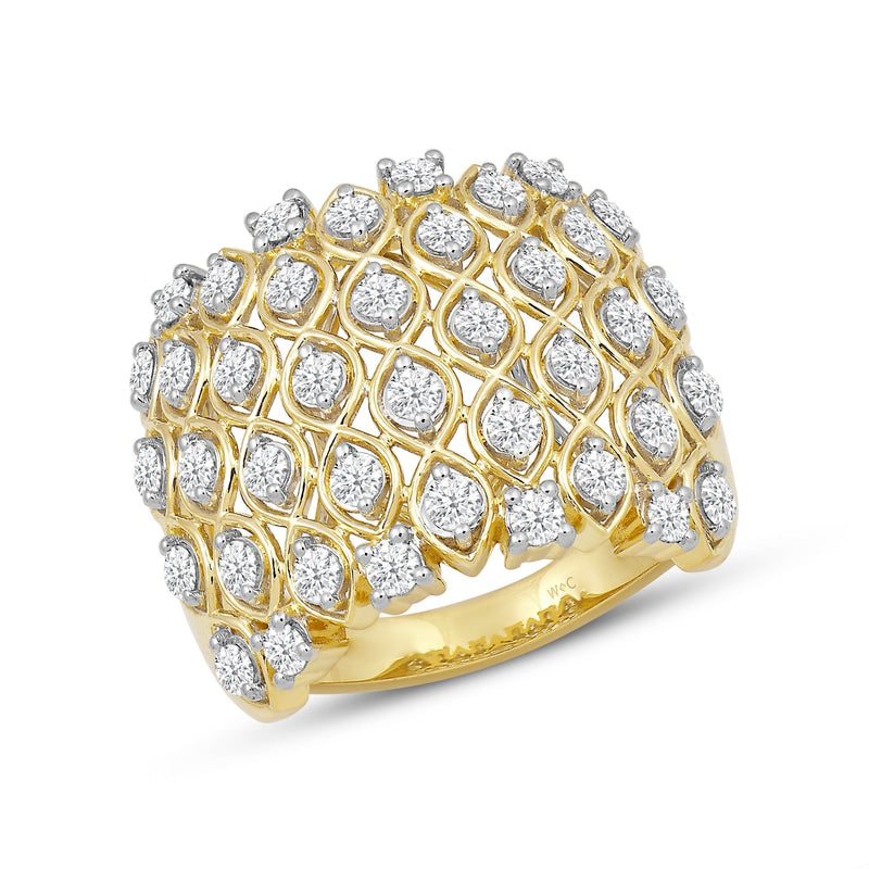 Statement Diamond Broad Ring