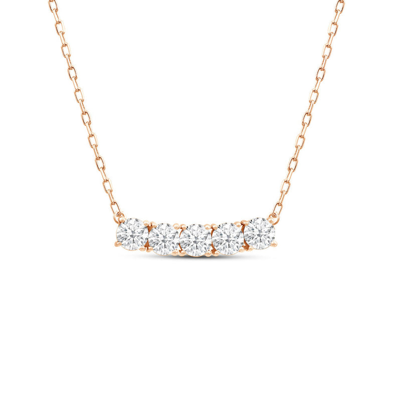 Dainty Five Stone Diamond Necklace