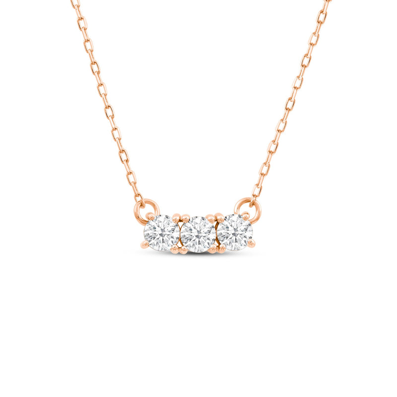 Dainty Three Stone Diamond Necklace