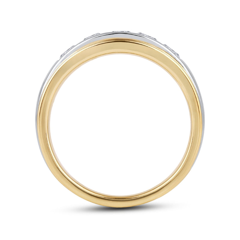 Two-Tone Channel Set 5 Stone Diamond Ring