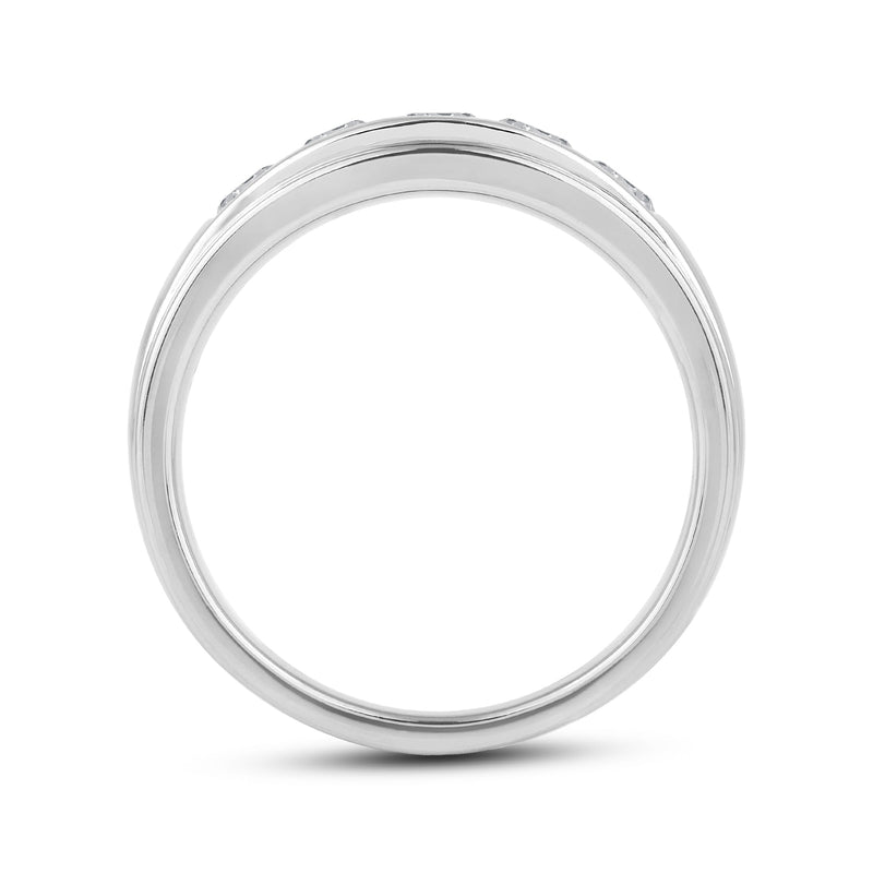 Two-Tone Channel Set 5 Stone Diamond Ring