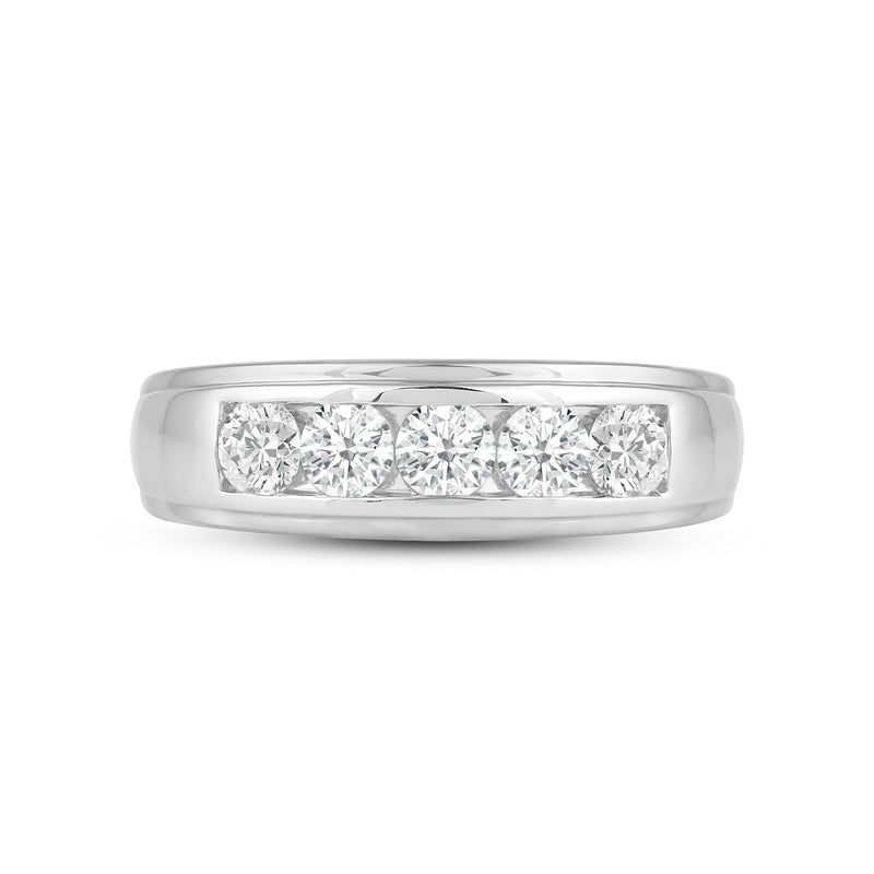 Two-Tone Channel Set 5 Stone Diamond Ring