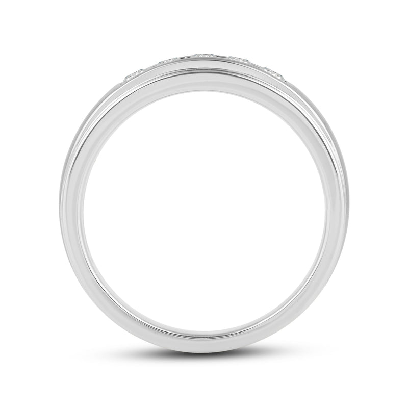 Two-Tone Channel Set 5 Stone Diamond Ring