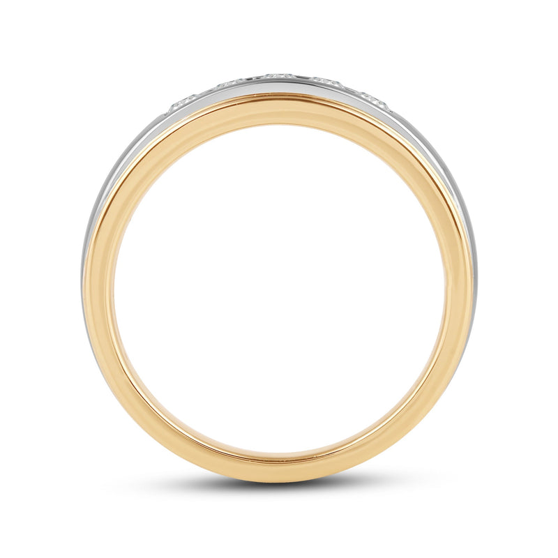 Two-Tone Channel Set 5 Stone Diamond Ring