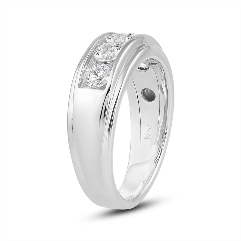 Two-Tone Channel Set 5 Stone Diamond Ring