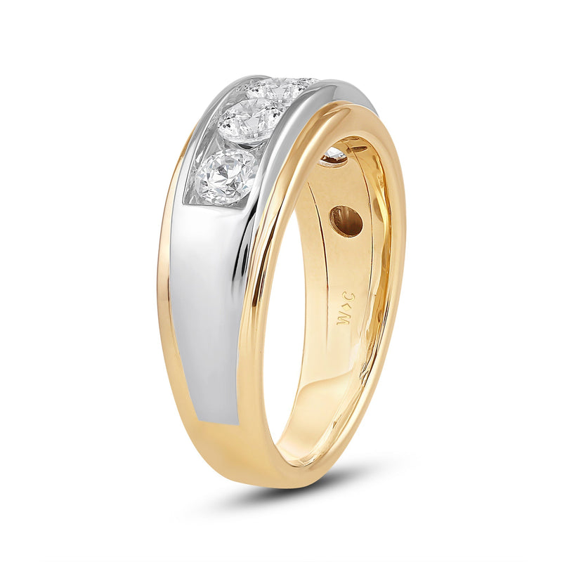 Two-Tone Channel Set 5 Stone Diamond Ring